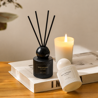 Diffuseur de parfum à bâtonnets en fibre, en verre cylindrique blanc minimaliste, pour spa, avec boîte personnalisée ODM