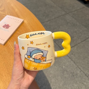 Tasse à café en céramique haut de gamme avec couvercle, résistante aux hautes températures, compatible micro-ondes, grande capacité, pour la maison - Product Image 5