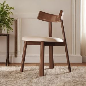 <span class=keywords><strong>Chaise</strong></span> de salle à manger sans accoudoirs en bois massif nordique, rembourrée, style moderne, luxe léger, dossier simple, pour hôtel et maison - Product Image 3