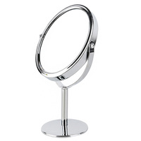 Miroir de maquillage de table rond ovale pivotant double face vintage réglable de 8 pouces en argent