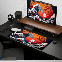 Tapis de souris de jeu rectangulaire XXL sur mesure avec bord cousu, tapis de bureau, tapis de souris pour ordinateur