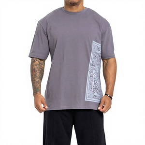 เสื้อยืดคอกลมผู้ชาย OEM แบบกำหนดเอง ระบายอากาศ แห้งเร็ว สำหรับออกกำลังกาย ผ้าโพลีเอสเตอร์/คอตตอน ชุดกีฬาวิ่ง น้ำหนักมาก 220 กรัม - Product Image 1