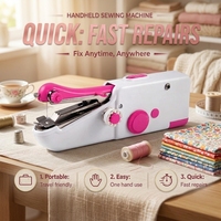 Machine à coudre portable mini, compacte en ABS, avec aiguille simple motorisée, pour la réparation de sacs, de vêtements et l'usage domestique