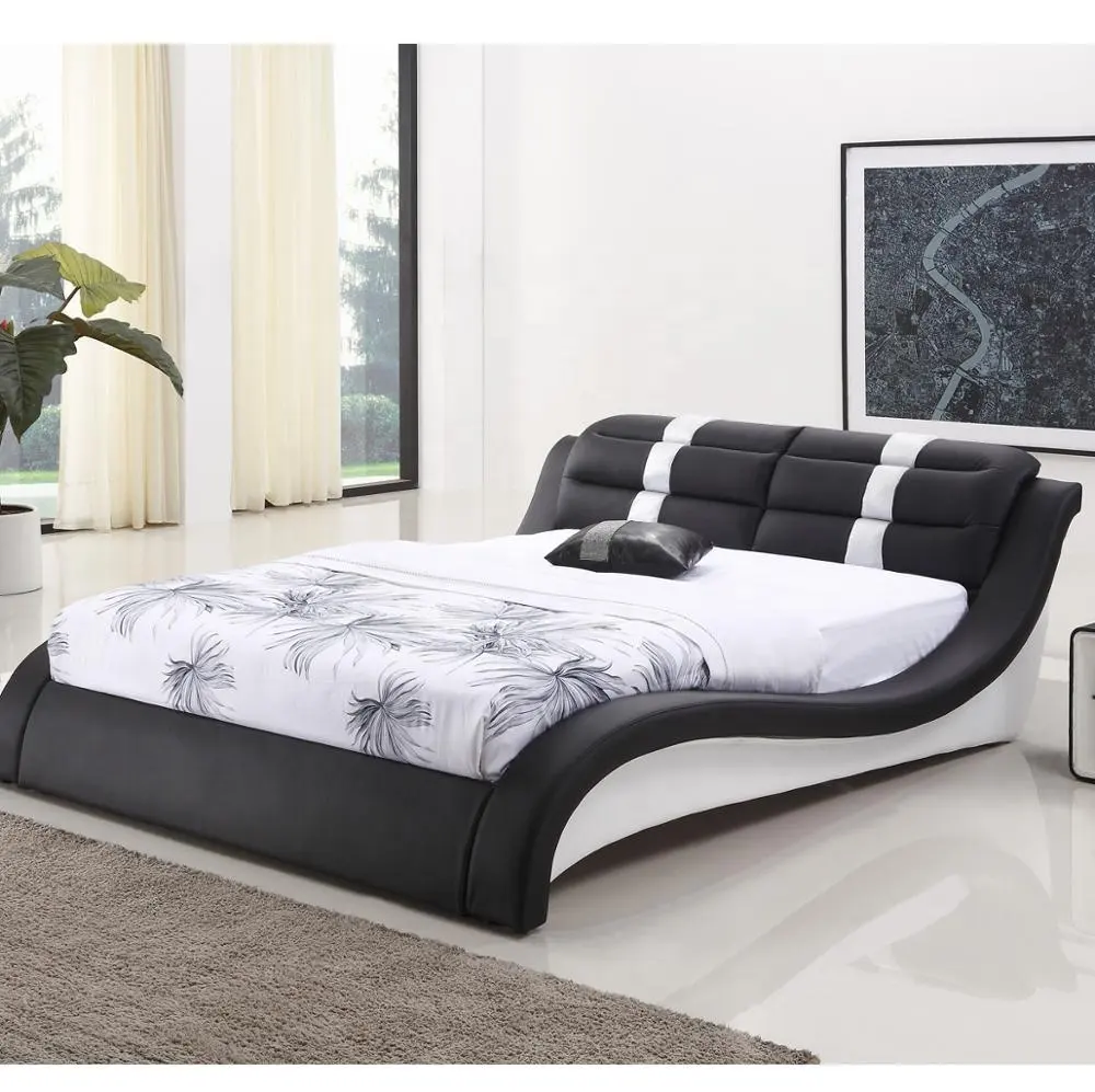 Wit Pu Leer Diamant Bed Nieuwe Model Tweepersoonsbed