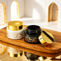 Pot en verre personnalisable de 150 ml avec motifs dorés et couvercle pour crèmes cosmétiques et soins de la peau, vente en gros