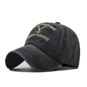 Gorras de Béisbol Vintage Bordadas en Algodón Desgastado, Gorras de Yellowstone <span class=keywords><strong>Dutton</strong></span> Ranch - Product Image 1
