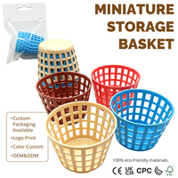 Panier de rangement miniature en plastique ABS pour maison de poupée, bac tressé organisateur, accessoires de décoration pour scènes de la vie quotidienne, ensemble de présentoirs et de modèles