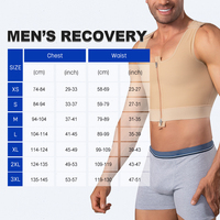 Gaine de compression post-opératoire pour homme, stade 2, pour gynécomastie et liposuccion, type Faja Cinturillas, débardeur gainant