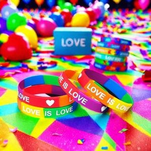 Cheap Silicone Wristband with High-quality Printed <b>love</b> <b>Bracelet</b> <b>Love</b> Is <b>love</b> Segmented Color Personalized Theme Party Wristband - Product Image 4