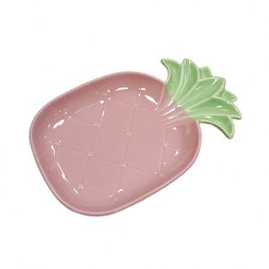 Fruit Yellow Pink Pineapple Pasta Dessert <b>Ceramic</b> Salad Dinner <b>Plates</b> Serving Trays for Appetize - Product Image 1