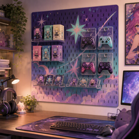 Toile de fond personnalisée pour stand de jeu avec emplacements ovales, style anime original, pour collection et présentation de manettes
