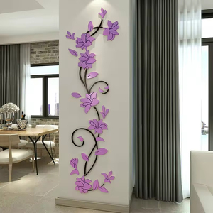 Adesivo Murale in Acrilico a Forma di Fiore per Decorazione Casa, <span class=keywords><strong>Adesivi</strong></span> Impermeabili, Rosa Decorativa per Sfondo Soggiorno, Adesivo Murale 3D - Product Image 4