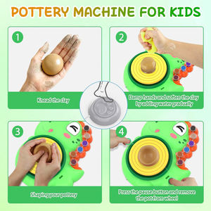 Kit de Rueda de Cerámica de Plástico <span class=keywords><strong>para</strong></span> Niños MILI, Set Completo de Pintura Eléctrica con Arcilla de Secado al Aire y Herramientas de Arte - Product Image 4