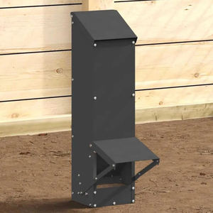 Mangeoire à coquilles d'huîtres et à gruau pour poulets JH-Mech avec couvercle et crochet de suspension, lot de 2 mangeoires et abreuvoirs métalliques pour volailles - Product Image 3