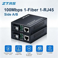 Convertidor de Fibra Óptica ZTRS ISW-510-ZX1FX, 1 Puerto, Fibra Única SC, 20 km, Par A/B, Plug and Play, Sin Ventilador, Protección Contra Rayos, DC5V