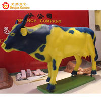 Estatua de Vaca de Tamaño Real para Interiores, Vaca Simulada de Fibra de Vidrio para Centro Comercial, Material Duradero de Plástico, Metal y Silicona