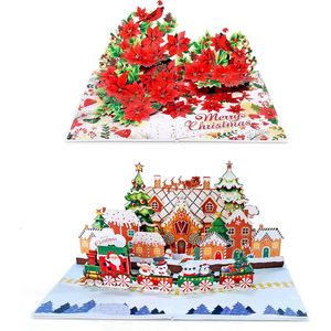 Pop up Christmas Cards 6x8 Inch 3D Greeting Cards Holiday Festival <b>Paper</b> Cards with <b>Gloss</b> Lamination Digital Printing 4-color - Product Image 1