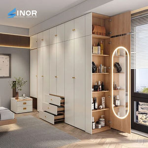 Armario Rústico de Madera Maciza de Roble Estilo Granja con Gran Capacidad de Almacenamiento y Cajones para Dormitorio de Estilo Campestre - Product Image 1