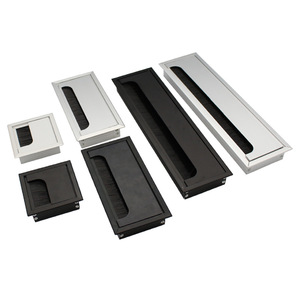 Couvercle de boîte de jonction carrée en aluminium Denite pour la gestion des câbles de bureau, design moderne et simple, noir - Product Image 3