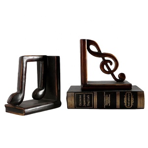 Antique Wooden Looking Design Decorative Musical Note <strong>Bookends</strong> - Product Image 3