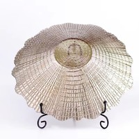 Groothandel 12 inch glazen salade- & fruitschalen gouden kleur milieuvriendelijk modern luxe bruiloftdecoratie op maat gemaakt voor thuis- en restaurantgebruik