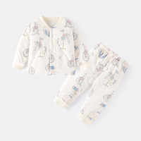 Conjunto de Ropa de Casa para Bebé de Algodón, Diseño Clásico Personalizado, Otoño Invierno, Pantalones y Ropa Cálidos y Gruesos