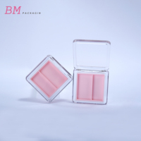 Design personnalisé en plastique vide 2 couleurs palette d'ombres à paupières palette de surbrillance maquillage étui à blush compact