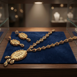 Wholesale Fashion Jewelry 14K18K24K Gold Filled Traditional Turkish Design <b>Long</b> <b>Necklaces</b> Set Dubai Style Jewelry Oro Joyeria - Product Image 3