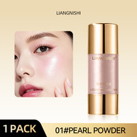 Maquillaje LIANGNISHI, Iluminador Líquido Brillante de Color Intenso, Duradero, Colorido, Contorno 3D, Ligero y Suave