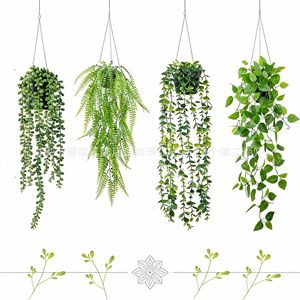Chu Yezhu Artificial Hanging Greenery 100cm Silk Plant <b>Wall</b> <b>Decor</b> Dust Resistant Indoor Outdoor Use - Product Image 1