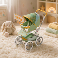 Poussette pliable pour nouveau-né, modèle cool, avec position assise et allongée, design royal européen, 3 en 1, cadre métallique