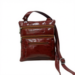 Elegant Genuine Leather Clutch Zipper Closure Cross-Body Strap Two Straps 2-2.9L Capacity Waterproof Women's Fashion Travel <b>Bag</b> - Product Image 3