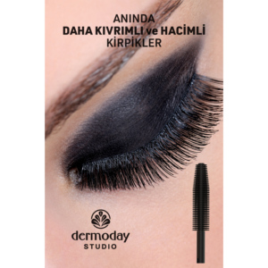 Dermoday Star Lashes Curl & Volume Mascara 10ml, effet liftant instantané, brosse en silicone, noir, maquillage - Product Image 3