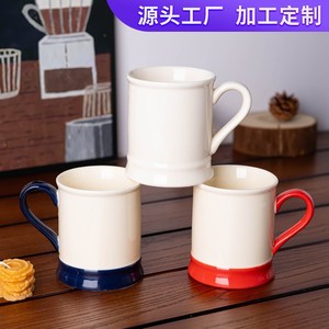 แก้วเซรามิคพิมพ์ลายตัวอักษร สีขาว แดง น้ำเงิน แก้วเดี่ยวสำหรับกาแฟ นม อาหารเช้า - Product Image 4