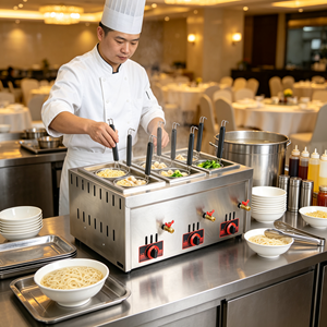 New Arrival Countertop 6 Hole Gas Noodle Cooking <b>Machine</b> 2800Pa Stainless Steel Durable Commercial <b>Pasta</b> Boiler for Hotel - Product Image 3
