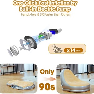 <b>Inflatable</b> Couch Built-in Rechargeable Pump High-Pressure Lounge Chair <b>Inflatable</b> Bean Bag Chair for Indoor Outdoor Camping - Product Image 3