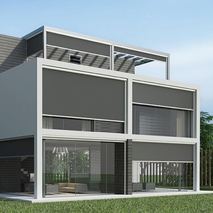 Hot bán tùy chỉnh nhãn hiệu Windproof trong nhà ngoài trời rèm cuốn Zip theo dõi màn hình không thấm nước Patio đầy đủ màn rèm cửa - Product Image 1