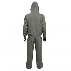 Customized Wholesale Lightweight 100% Cotton <b>Zip</b> up Sweatpants and Hoodie Set - Product Image 2