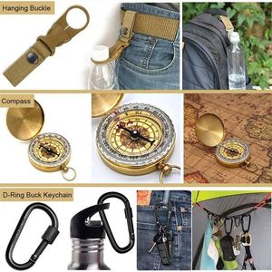 Kit de survie d'urgence multifonctionnel professionnel de 13 pièces pour le camping en plein air, avec lampe de poche, allume-feu, boussole - Product Image 2