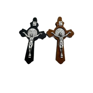 도매 종교 합금 십자가 가정 장식 및 공예 장식 어린이 참 십자가 펜던트 골동품 은도금 - Product Image 1