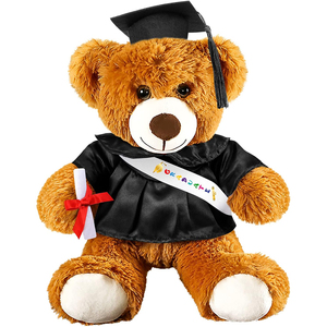 Ours en peluche pour la saison des diplômes, vêtu <span class=keywords><strong>de</strong></span> robes académiques avec toque <span class=keywords><strong>de</strong></span> <span class=keywords><strong>doctorat</strong></span> et diplôme, idéal comme cadeau <span class=keywords><strong>de</strong></span> remise <span class=keywords><strong>de</strong></span> diplôme - Product Image 4