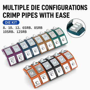 Crimpatrice Idraulica Senza Fili per Tubi Aria Condizionata Auto, Gamma di Crimpatura 3/8-7/8 Pollici, con Doppia <span class=keywords><strong>Batteria</strong></span> al Litio 18V - Product Image 4