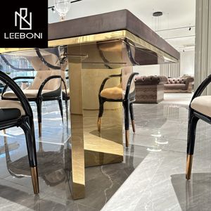 Fabrication italienne de meubles de luxe <span class=keywords><strong>ensemble</strong></span> de table <span class=keywords><strong>à</strong></span> <span class=keywords><strong>manger</strong></span> de restaurant en bois massif de noyer - Product Image 5