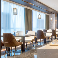 JEILI Meubles de restaurant haut de gamme en bois, design moderne et luxueux, table et chaises en marbre pour café, ensemble de table