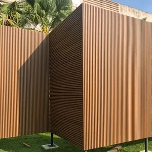 Grano de madera Lamin impermeable Wpc Panel de pared decoración al aire libre Wpc revestido Wpc paneles de pared estriados