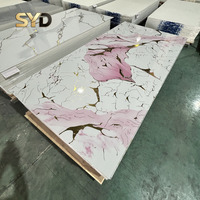 Panneau en PVC marbré brillant UV pour revêtements muraux intérieurs, décoration de villas et d'hôtels