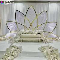 Perlengkapan Dekorasi Pernikahan LEDA, Papan Latar Belakang Akrilik Putih Lotus Mewah Sederhana untuk Acara