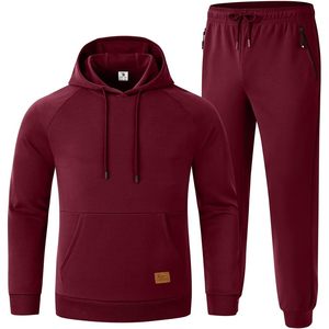 Rdruko <b>Men's</b> Sweatshirt Set <b>Hoodie</b> Joggers 2 Piece Lightweight Breathable Moisture Wicking Anti Pilling Knitted Fabric - Product Image 1