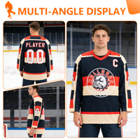 Maillot de hockey de qualité professionnelle, maillot de hockey cousu OEM, maillot de hockey sur glace par sublimation, maillot de hockey 100% polyester à séchage rapide