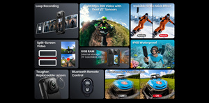 Caméra Fossibot FC360 1080P IP68 étanche 1600mAh Android 10 6 Go de RAM CMOS Caméra sportive - Product Image 5